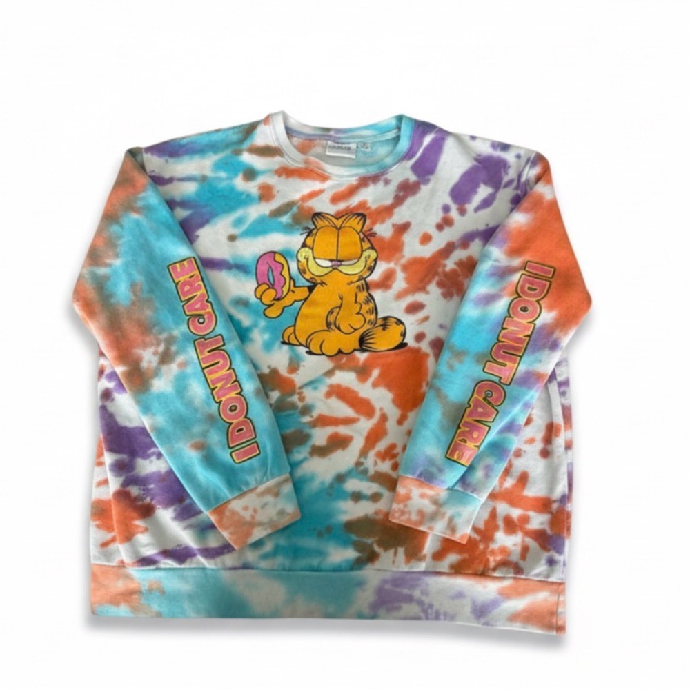 Garfield Tie-Dye  Sweatshirt Vintage - Picture 2 of 7